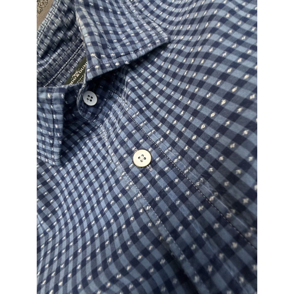 Rodd & Gunn Sports Fit Shirt Mens L Blue Check Short Sleeve Cotton Woven Italy - Picture 9 of 13